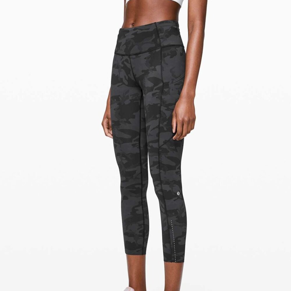 Lululemon Fast and Free Tight II 25" *Nulux Incognito Camo Multi Grey- Size 2